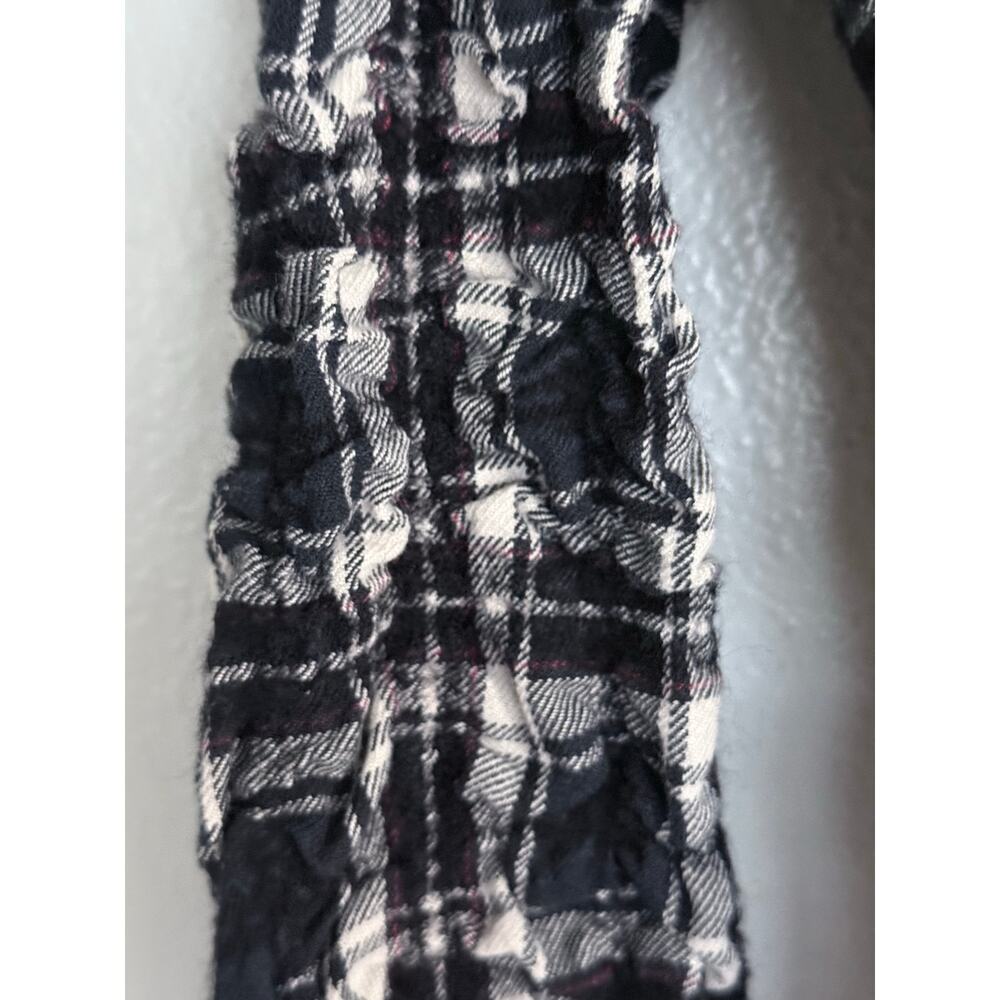 RAG & BONE black white heavy textured puckered plaid button down rugged shirt - Picture 6 of 9